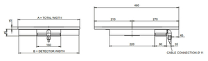 Dimensions du détecteur de métaux simple face METRON 03 SL