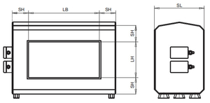 Dimensions du détecteur de métaux de type tunnel METRON 05 C