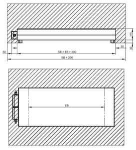 Dimensions du détecteur de métaux simple face METRON 05 S