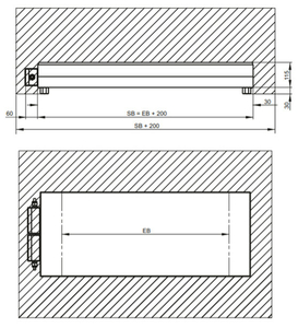 Dimensions du détecteur de métaux simple face METRON 05 S