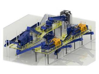 Ligne de triage automatique servant à séparer les jantes en aluminium
